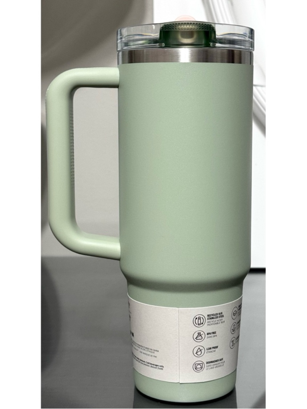 STANLEY QUENCHER PROTOUR FLIP STRAW TUMBLER, 30OZ- LICHEN GREEN - Picture 4 of 6